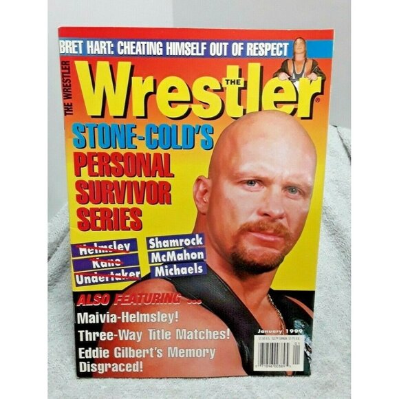 The Wrestler Magazine January 1999 Stone Cold Steve Austin Bret Hart wwe wcw - Picture 1 of 1